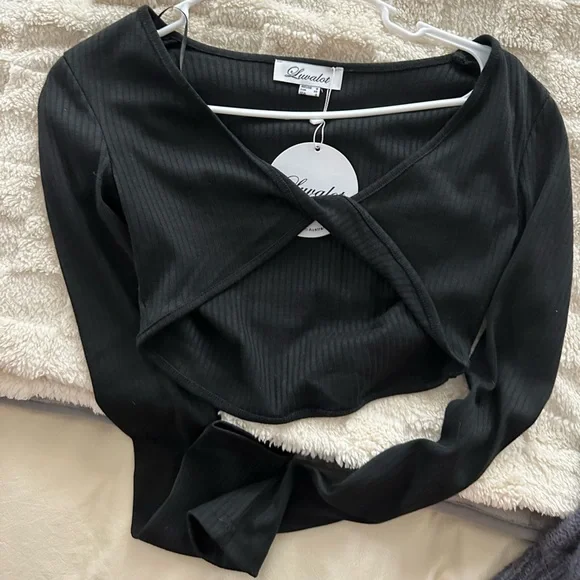 Hello Molly Black Long Sleeve Top - Picture 1 of 3